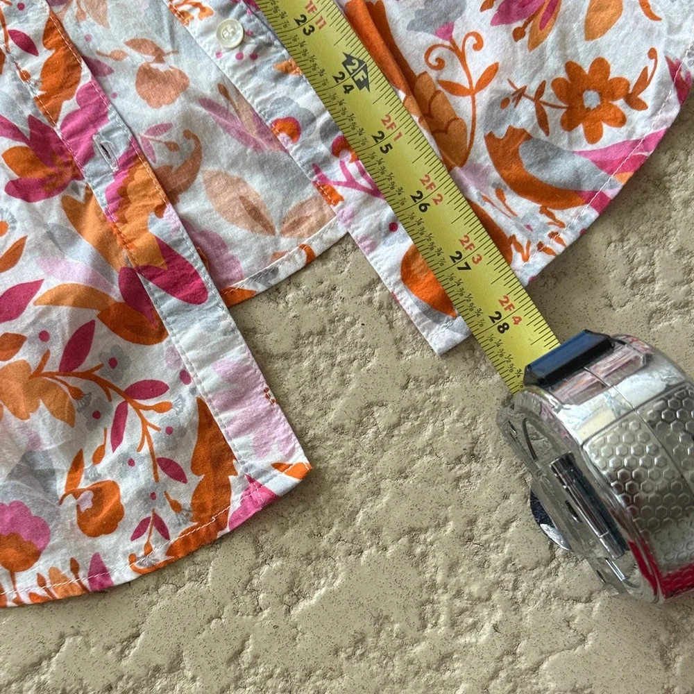 J McLaughlin Vibrant Floral Women's Blouse in Pink and Orange - Picture 5 of 6